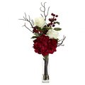 Dare2Decor Merry Christmas Rose Hydrangea Arrangement DA420792